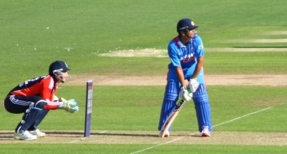Rahul Dravid batting during his last ODI at Cardiff